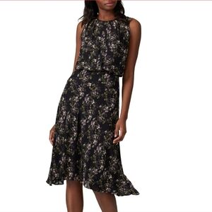 Rachel Roy Collection Blouson Floral Sleeveless Dress Tie Back Elegant Party SM